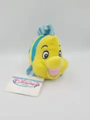 Disney The Little Mermaid Flounder Vintage Disney Store Plush Bean Bag Toy