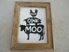 CLUCK OINK MOO CANVAS SIGN FARMHOUSE 8.5X11 HANDMADE HOMEMADE FAMILY FARMLIFE