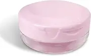 Denture Cup Retainer Case, Leak-proof Denture Case Bath Soaking Container, Retainer Aligner Mouth Guard Night Guard Cleaner Case with Strainer Basket for Traveling, for Women & Men (Pink)