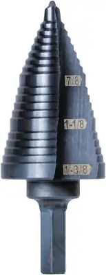 KTSB15 Step Drill Bit #15 Double Fluted 7/8 to 1-3/8-Inch with Easy-To-Read Step