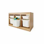 Kids Storage Unit with 6 Tubs - Oak Look
