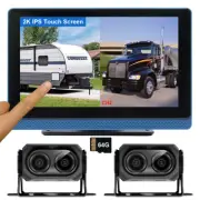 7" HD 2K Monitor DVR TWO Reversing Backup Cameras For Truck Caravan BUS VAN RV