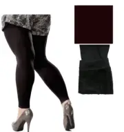 Women's Coffee PLUS SIZE FOOTLESS Legging Seamless Thick Fleece SK300X 1X 2X 3X