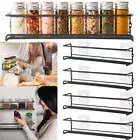 4pcs Kitchen Spice Rack Shelves Wall Mount Kitchen Door Jar Storage Organizer