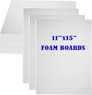 20Pack Foam Core Board, 11"x15" White Foam Board, 3/16" / 5MM Thick Mat Foam Board Center, Backing Boards for Mounting Photographs and Artwork, 3-D Modeling, Signage, Poster Making