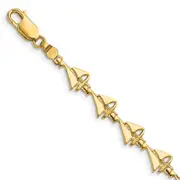 7 Inch 14K Sailboat Bracelet