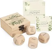 5th Anniversary Wood Gifts for Him, 5 Year Anniversary Date Night Dice Wooden Gift for Him, 5th Anniversary Wooden Gift for Wife, Happy 5th Anniversary Wood Box Present for Couple
