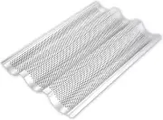 Stainless Steel French Baguette Bread Pan, Perforated Loaf Pans for Baking 15"X1