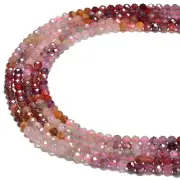 Natural Gradient Ruby Faceted Round Beads Size 3.5mm 15.5'' Strand (3.5mm)