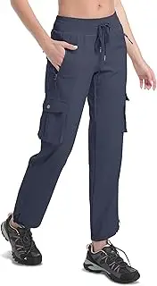 [WENRONSTA] Women's Cargo Pants Lightweight Water Resistant Quick Dry Hiking Pants Travel Outdoor Work Joggers with 6 Pockets