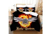 3D Harley-Davidson Motorcycle Eagle Quilt Cover Set Bedding Set Duvet Cover Pillowcases SF83