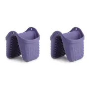 2x Dexas Silicone 7.5cm Pinch Oven Hand Mitt Kitchen Cooking Protection Purple