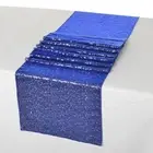 1 Pc X 11''x68'' Blue Sequins Decor Table Runner Cloth Free Shipping