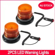 2x LED Flashing Magnetic Beacon Strobe Emergency Warning Light Amber 12V-80V