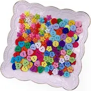 Sewing Buttons,200 Pcs Mix Buttons Craft Buttons Round Heart Star Flower Buttons for DIY Crafts Painting Decoration