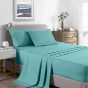 Royal Comfort Bamboo Cooling 2000TC Sheet Set - Double-Aqua