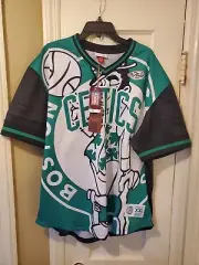 Mitchell & Ness Boston Celtics Mens Jumbotron 3.0 Mesh Short Sleeve Jersey 2xl