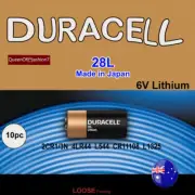 10 xDuracell 28L 2CR1/3N 4LR44 6V L544 Camera Anti-bark Lithium LOOSE Battery