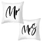 18 In Mrs White Throw Pillow Case Valentine Cushion Cover Couples