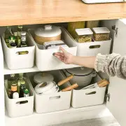 Plastic Storage Bins, Set of 6 Storage Boxes with 4 Lids, Storage Basket with...