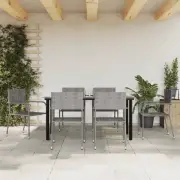 7 Piece Garden Dining Set Grey Poly Rattan Outdoor Furniture Patio Table C 56755