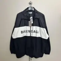 在飛比找Yahoo!奇摩拍賣優惠-【Balenciaga】巴黎世家牛仔拼接logo夾克36