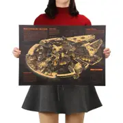 Space Ship Kraft Paper Wall Art Poster (50.5X35cm)
