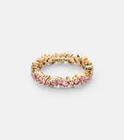 [Suzanne Kalan] Suzanne Kalan 18kt gold ring with sapphires and diamonds M pink