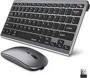 Delton N35 Portable/Travel/Small Wireless Keyboard and Mouse Combo - Bluetooth & 2.4GHz, 3 Adjustable DPI (800/1200/1600), Compatible with PCs, laptops, macOS, and iOS - Black