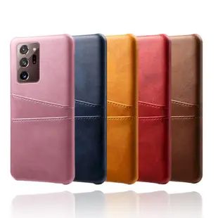 Samsung Galaxy Note20 Ultra 皮革保護殼牛皮仿真皮紋雙插卡手機殼背蓋手機套