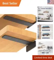 Versatile Floating Shelf Brackets - 10 Inch Heavy Duty Support for Any Space