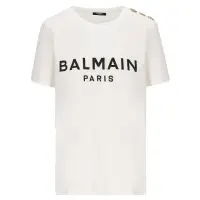 在飛比找momo購物網優惠-【BALMAIN】女款 品牌LOGO 短袖T恤-白色(XS號