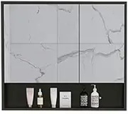 Cabinets Square Mirror Cabinet Bathroom Mirror Cabinet Wall Mounted Mirror Bathroom Solid Wood Mirror Box Toilet Mirror Cabinet Vanity Mirror (Black 78 * 12 * 70cm)