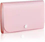 A6 Mini Expanding File Organiser Accordion Candy Color Tabs Ticket Holder Document Folder with Snap Button 13 Pocket Pink