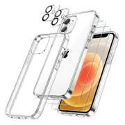 3 in 1 Case for iPhone 13 with 2-Pack Screen Protector and 2-Pack Camera Lens Protector