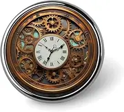 [FZMVSQH] Rusty Steampunk Clock Printed Round Button Pin Badges Metal Pinback Buttons 1 Inch Pins for Hat Shirt Clothing Bags Decoration, Circular, Aluminum