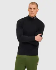 Men's 19th Roll Neck Top - BLACK - BLACK