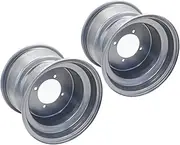 TDR 2pcs 10" Inch Front Wheel Rim for 22x11-10 or 24x11-10 Tyres - ATV Quad Bike Buggy Go Kart Ride-On Mower with Valve Fitted and 4 Bolt Holes