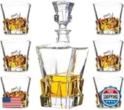 First to act tactical Whiskey Decanter Glasses Set Lead-Free Crystal Glass Sc