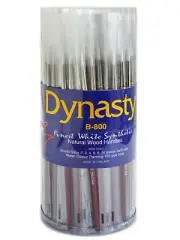 Dynasty B-800 Finest White Synthetic Round Brushes in Canister - canister of 120