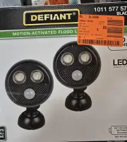DEFIANT 450-Lumen 120-Degree Black Motion Activated LED Flood Light (2-Pack)