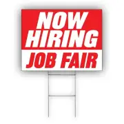 Now Hiring Job Fair Advertising Part Time & Full Time Job Coroplast Yard Sign