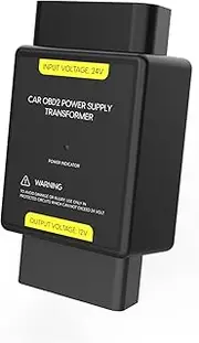 QPKING Car OBD2 Power Supply Transformer 24V to 12V OBD Power Supply Converter OBD2 Voltage Converter 16 Pin Adapter Connector Tool for Heavy Duty Vehicle