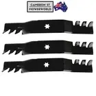 3x Toothed Mulching Blades fits 50" Cub Cadet Ride on Mowers 742-04053C
