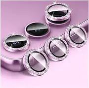 Kucheed Bling Camera Lens Protector for Samsung Galaxy A14/A24/A34/A54, Tempered Glass Camera Cover Screen Protector, Glitter Automatic Alignment Individual Metal Rings Film Stickers
