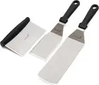Griddle Sraper Flipper - 2 Metal Spatulas - Great for cast Iron Griddle BBQ