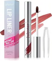 Peel Off Lip Liner Stain Long Lasting Lip Stain Tint with Tweezer for Women Waterproof Transfer-proof Detachable Matte Lip Pencil, Highly Pigmented Color Finish Lip Tint (05#Red-brown, M)