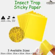 Yellow Sticky Insect Trap Catcher Killer Fly Aphids Wasp Thrip Gnat Paper