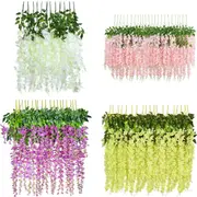 12pcs Silk Wisteria Flower Vine Artificial Garland Leaf Decor for Weddings