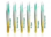 Alluring Alluring Ombre TriColor Gold Silver & Green Tweezer Eyelash Extensions
